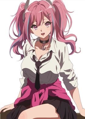 Anime Girl with Pink Hair