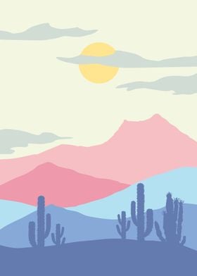 Desert Sunset Landscape