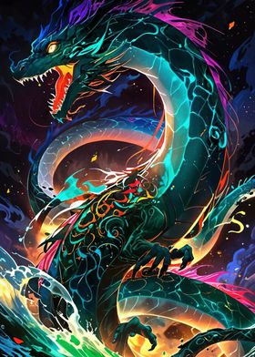 Neon Dragon Art