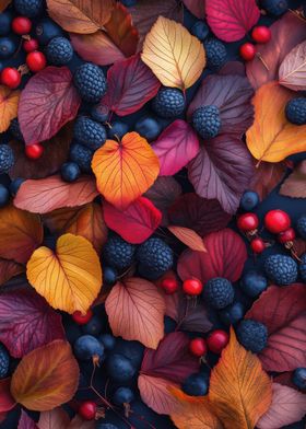 Autumn Leaves and Berries