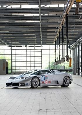 Silver Bugatti EB110 Super Sport