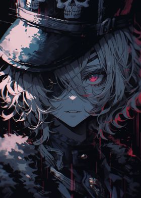 Anime Girl with Skull Hat