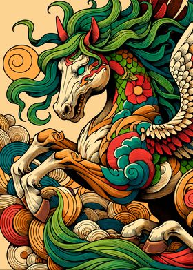 Japanese Winged Horse Yokai