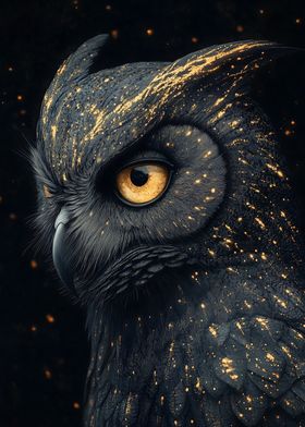 Golden Owl Portrait