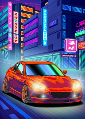 Mazda RX-8 Synthwave Dream