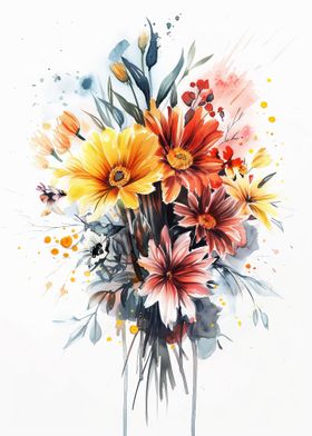 Watercolor Floral Bouquet