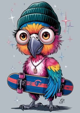 Parrot Skateboarder