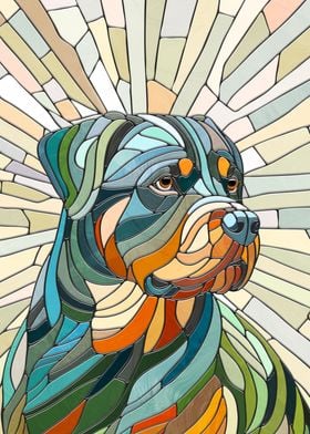 Rottweiler dog - mosaic art