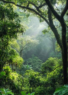 Sunlight Through Rainforest