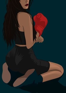 Woman in Boxing Gloves