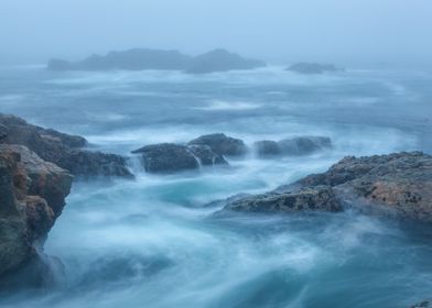 Misty Ocean Rocks