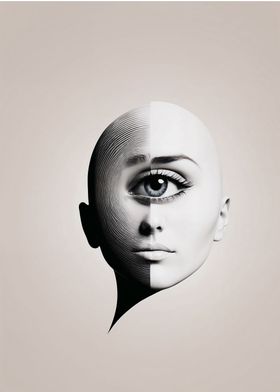 Surreal Portrait with One Eye