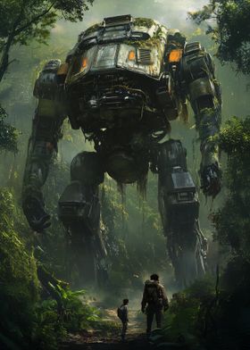 Giant Mech in Jungle