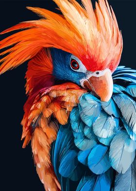 Colorful Parrot Portrait