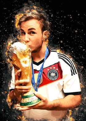 Mario Goetze Holding Trophy