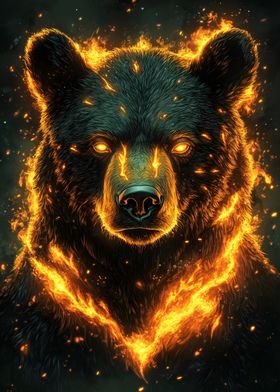 Fiery Bear Portrait