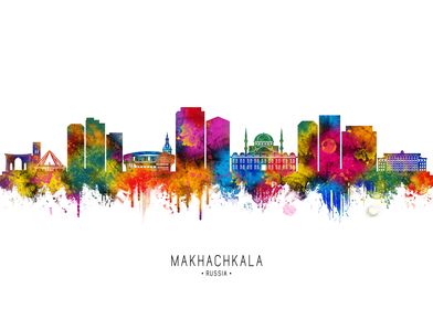 Makhachkala Skyline Watercolor