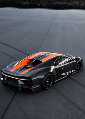 Black Bugatti with Orange Stripes