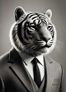 White Tiger in Suit