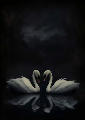 Two Swans in Love