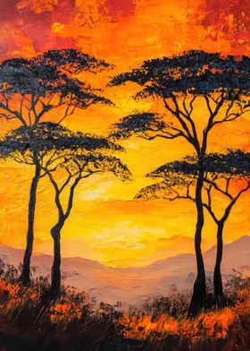 African Sunset Landscape