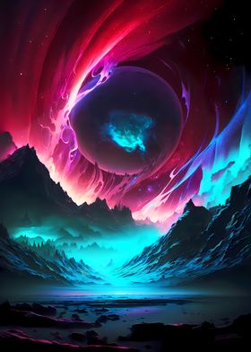 Cosmic Aurora Landscape