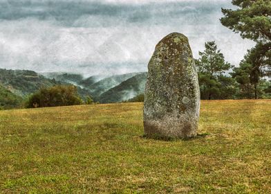 StandinMenhir de la ChassagneThe Menhir de la Chassagne is on the Chalet rest area on the A75 motorway, France.g Stone in a Field