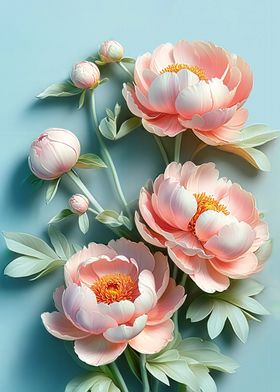 Pink Peony Bouquet 3d