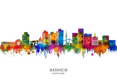 Mannheim Skyline Watercolor