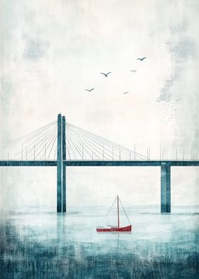 Bridge and Sailboat