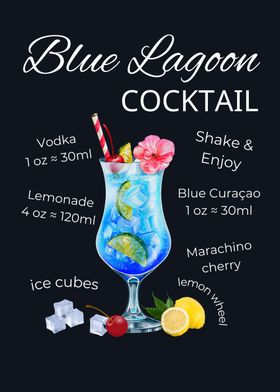 Blue Lagoon Cocktail Recipe Bar Kitchen Art