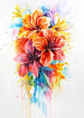 Watercolor Flower Bouquet