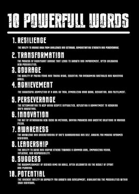 10 Powerful Words Poster