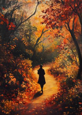 Autumn Path Woman