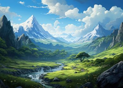 Mountain Valley Landscape