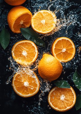 Orange Slices Splashing