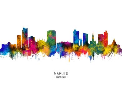 Maputo Skyline Watercolor