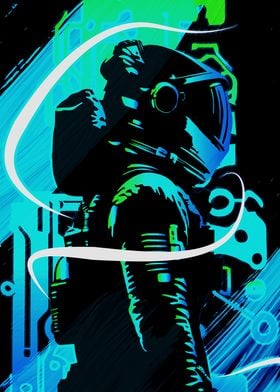 Astronaut in Neon Lights