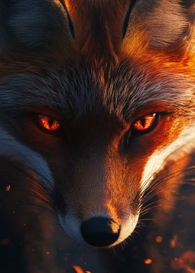 Fiery Fox Close-Up