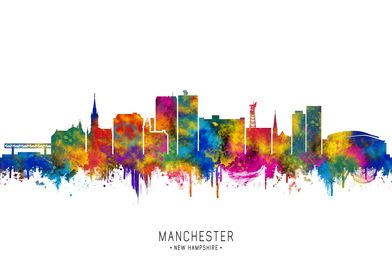 Manchester Skyline Watercolor