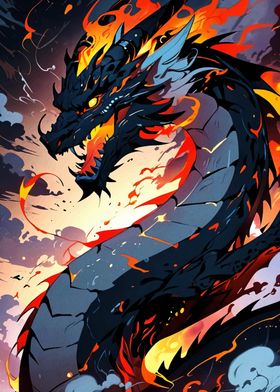 Fiery Dragon Illustration