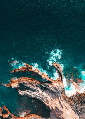 Aerial View of Ocean Coastline