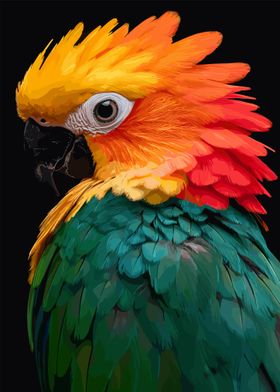 Colorful Parrot Portrait