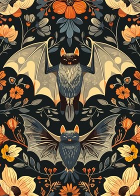 Floral Bats Pattern