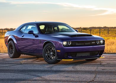 Purple Dodge Challenger SRT