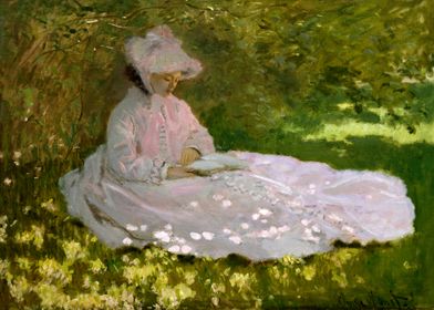 Woman Reading in a Garden