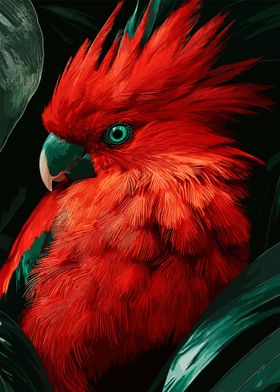 Red Parrot Close-Up