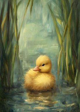 Duckling in Pond