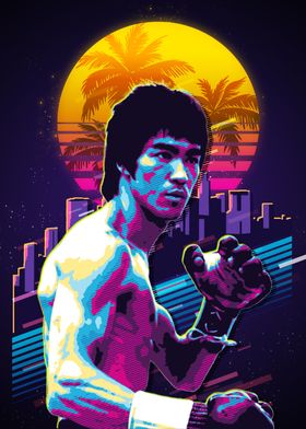 Bruce Lee Retro Art