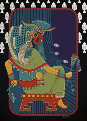 Chalchiuhtlicue - Aztec Deity Illustration